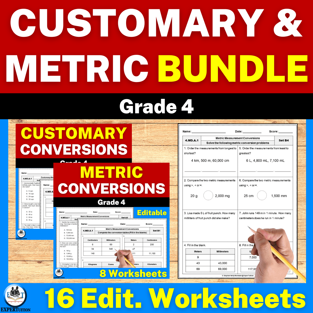 4th Grade Measurement Conversions Metric Conversion Worksheets Lupon 