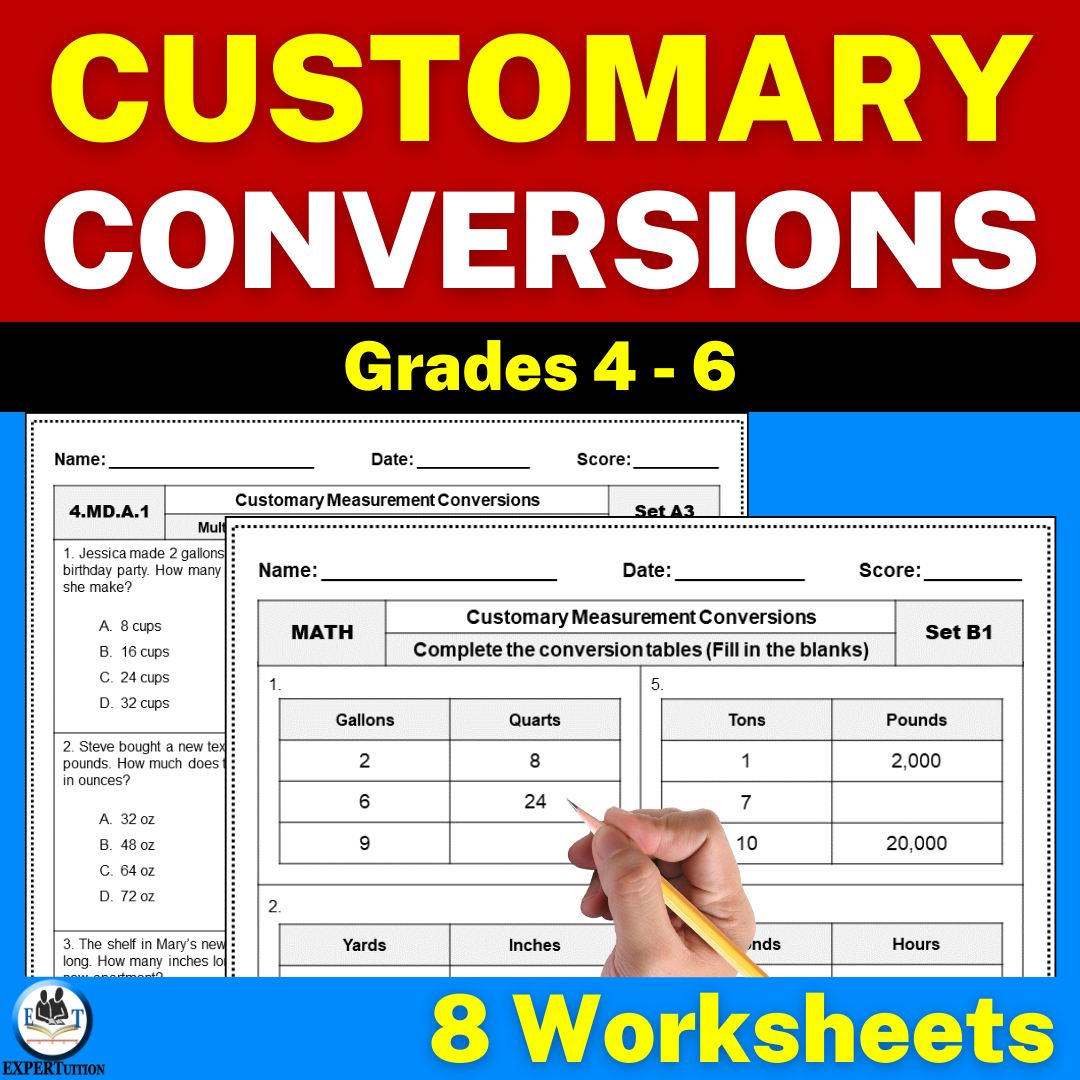 Customary System Measurement Conversion Worksheets - ExperTuition