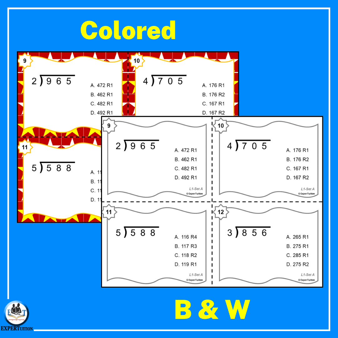 long division worksheets 3 digit by 1 digit