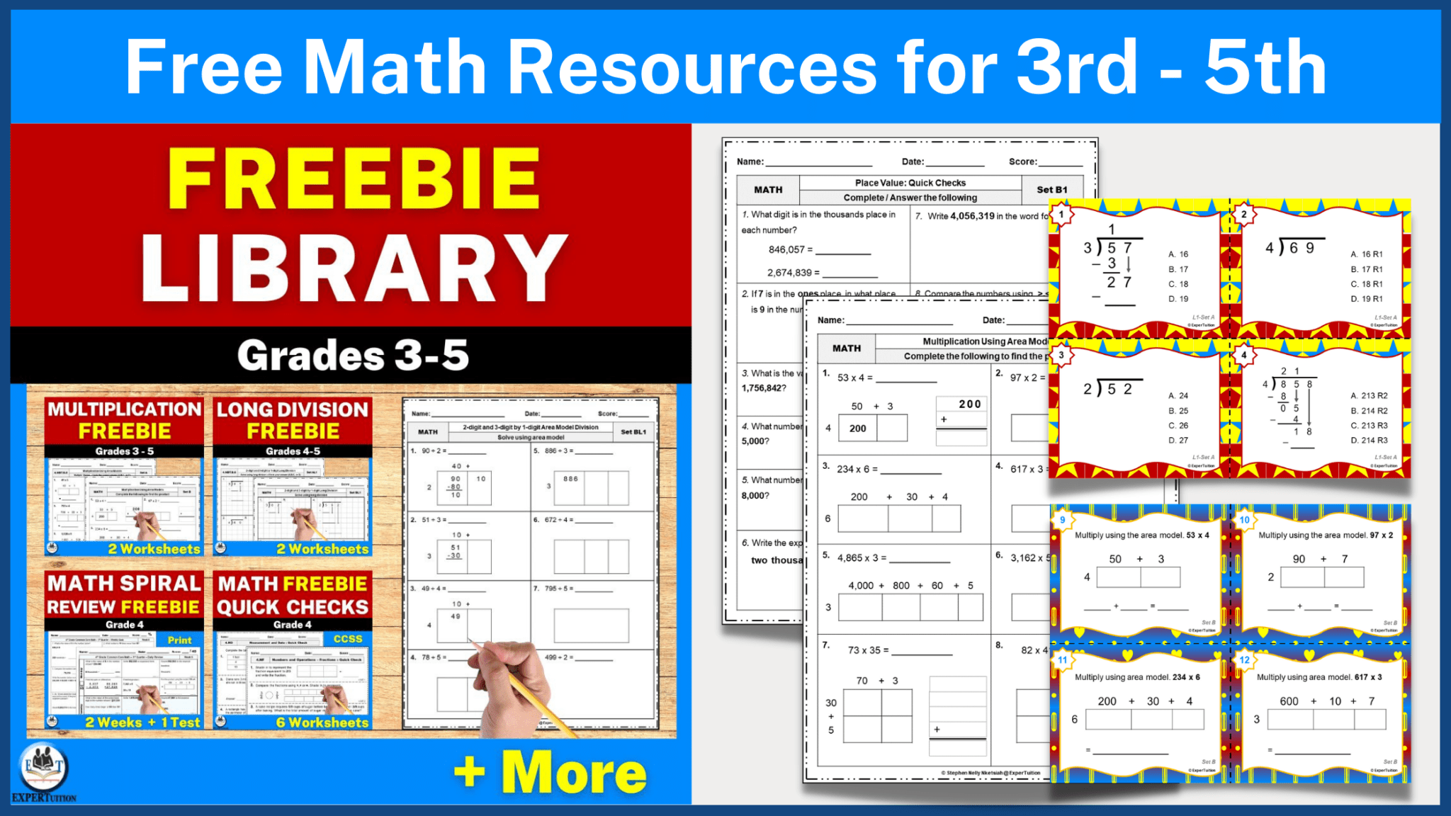 Free Math Worksheets For 3rd 4th And 5th Graders ExperTuition