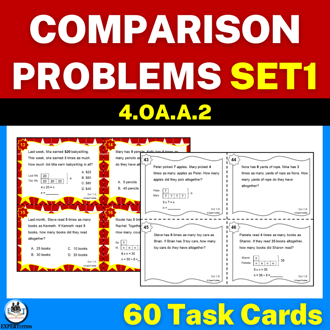 multiplicative comparison word problems task cards