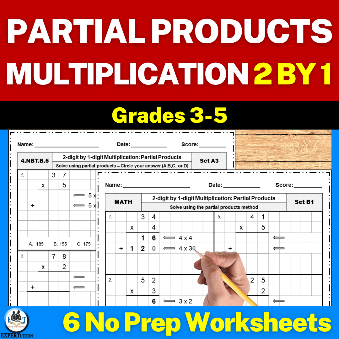 2 Digit By 1 Digit Multiplication Partial Products Worksheets