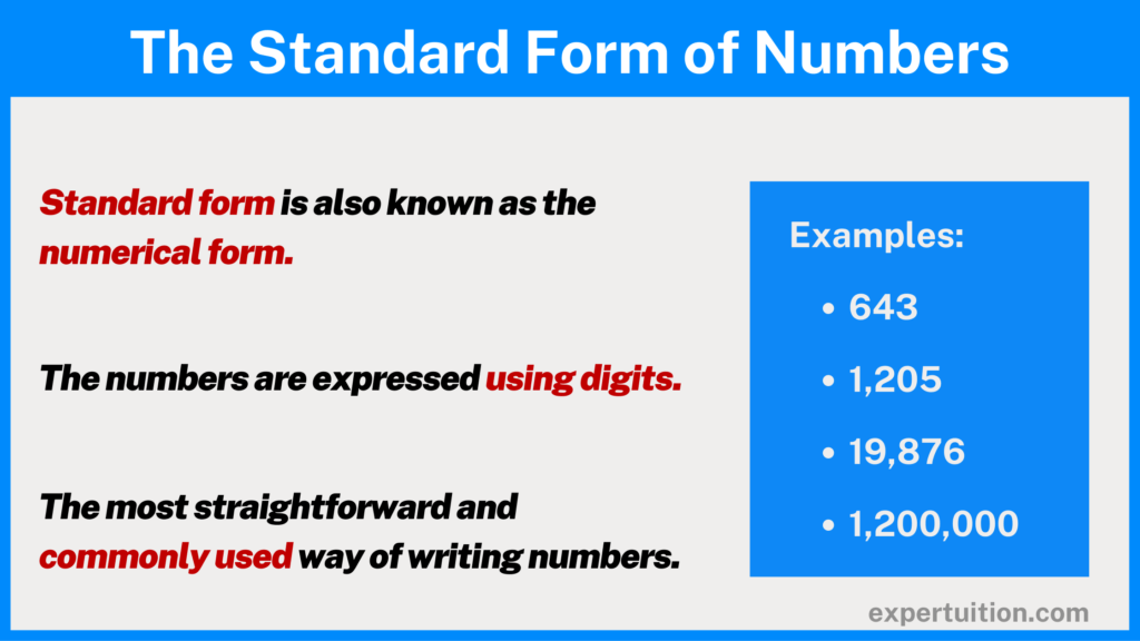 number forms: standard form