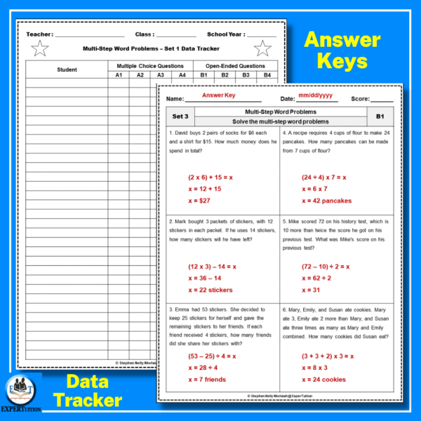 Multi-Step Word Problems Worksheets Bundle - Image 4