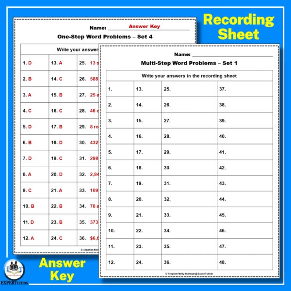 One-Step & Multi-Step Word Problems Task Cards Bundle - Image 4