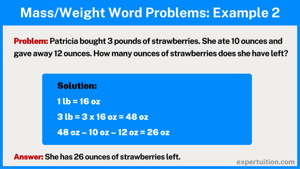 mass and weight word problem practice example