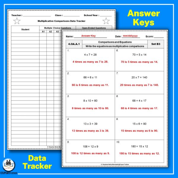 multiplicative comparison 4th grade worksheets